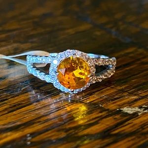 Faux Diamond and Topaz Ring